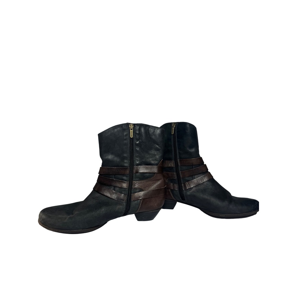 Pikolinos Women Black Brown‎ Leather Multi Strap Buckle Ankle Boots Size 40 - Picture 6 of 7